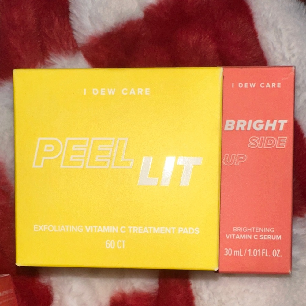 I Dew Care Peel Lit Exfoliating Vitamin C Pads & Bright Side Up Serum Set NIB